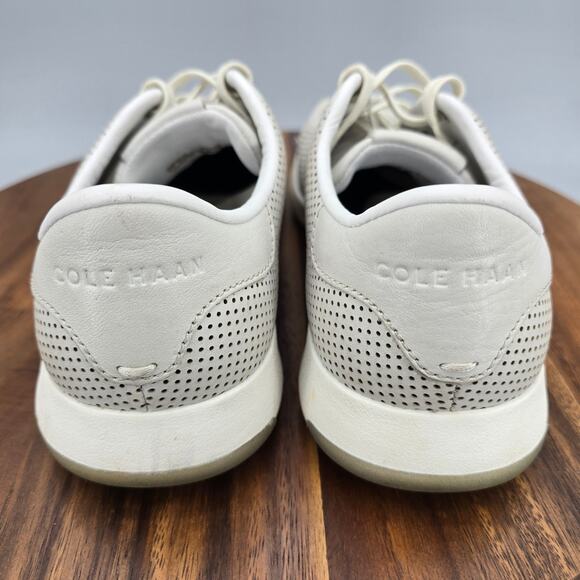 Cole Haan Shoes Mens 9.5 M Light Gray Leather Perforated Low Top Tennis Sneakers main image 7